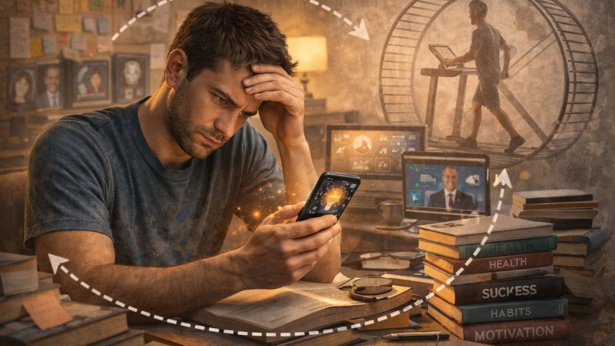 Psychology suggests people who endlessly consume self-improvement content aren’t lazy—they’ve mistaken learning for real change